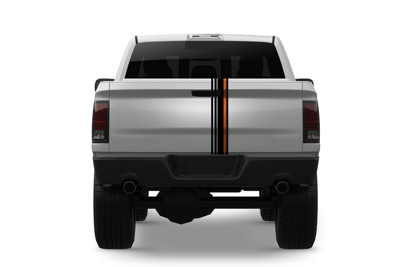 Offset stripe line graphics decals for Dodge Ram Rebel 2015-2018