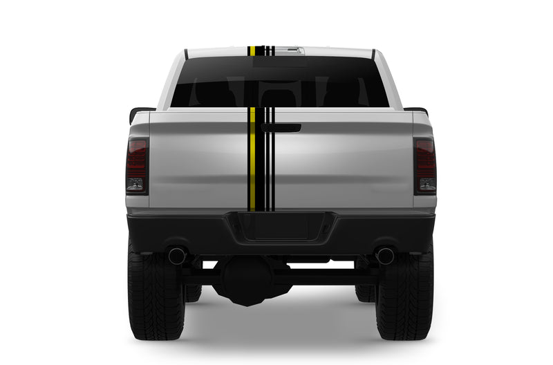 Offset stripe line graphics decals for Dodge Ram 2009-2018