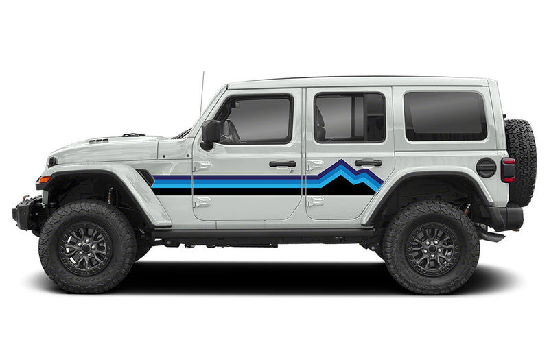 Retro mountain stripes graphics decals compatible with Jeep Wrangler JL