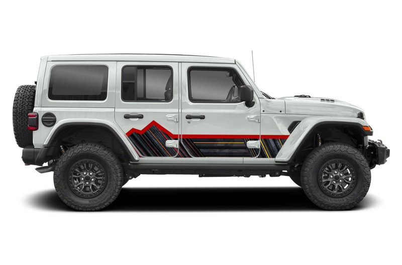 Retro side panel graphics decals compatible with Jeep Wrangler JL