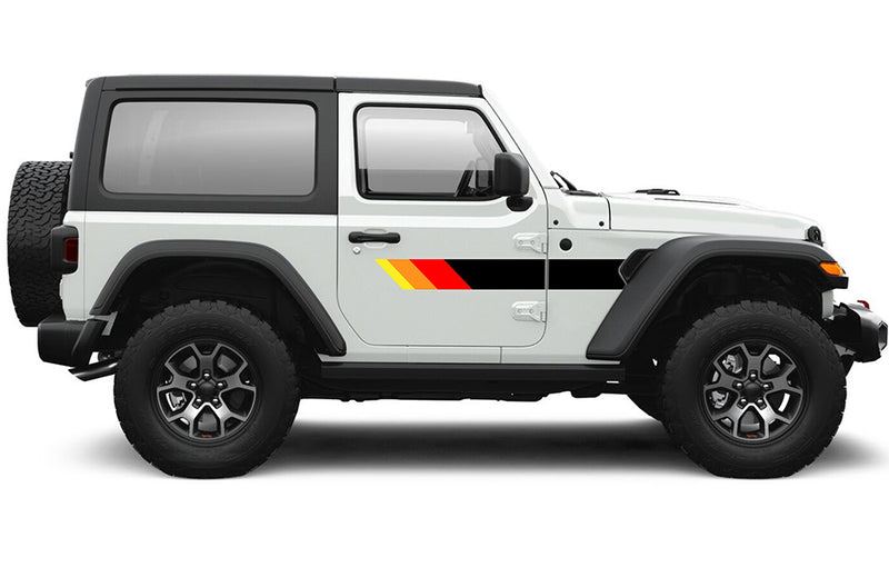 Retro speed stripes graphics decals compatible with Jeep Wrangler JL 2 doors