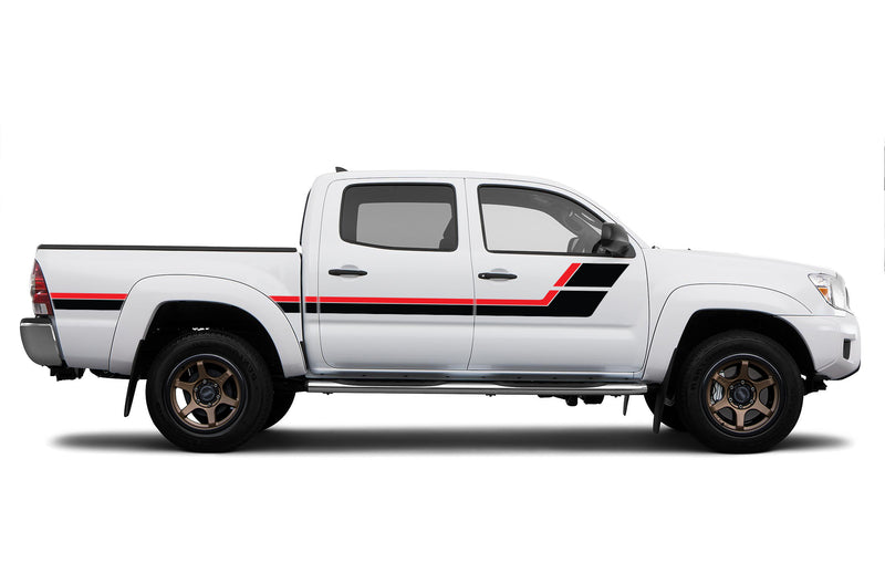 Retro double hash stripes graphics decals for Toyota Tacoma 2005-2015