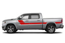 Retro style double center hash stripes graphics decals for Dodge Ram