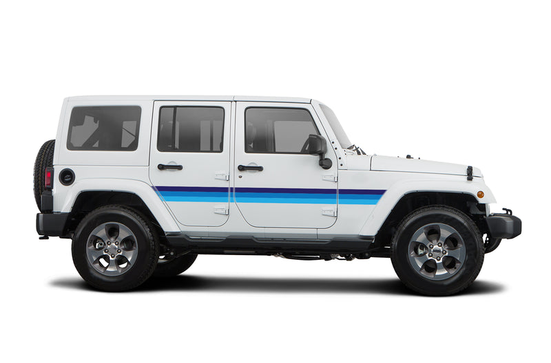 Retro themes side center decals graphics compatible with Jeep Wrangler JK