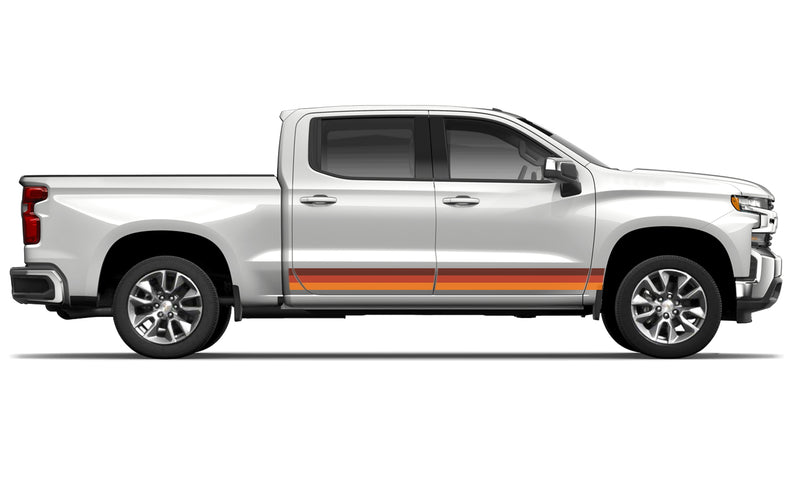 Retro themes side center graphics decals for Chevrolet Silverado