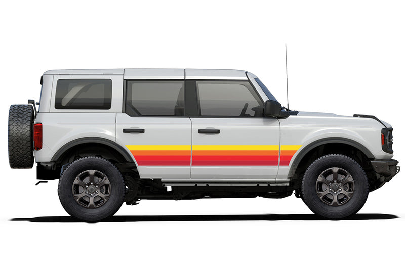 Retro themes center stripes graphics decals compatible with Ford Bronco