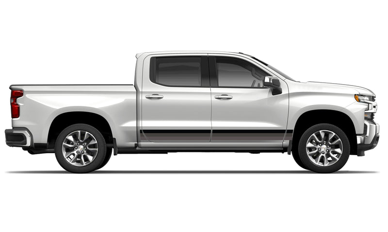 Retro themes side center graphics decals compatible with Chevrolet Silverado