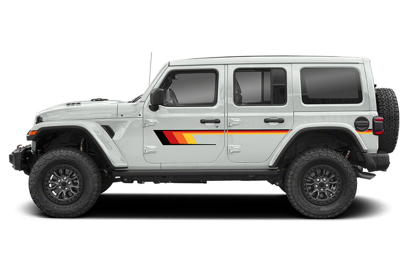 Retro series stripes graphics decals compatible with Jeep Wrangler JL