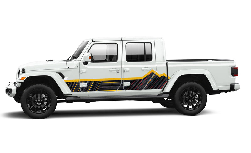 Retro side panel graphics decals compatible with Jeep Gladiator JT