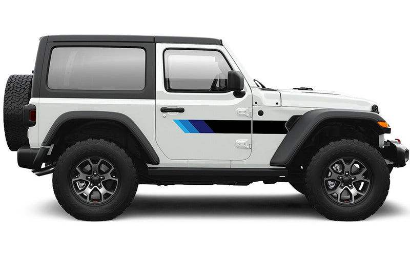 Retro speed stripes graphics decals compatible with Jeep Wrangler JL 2 doors