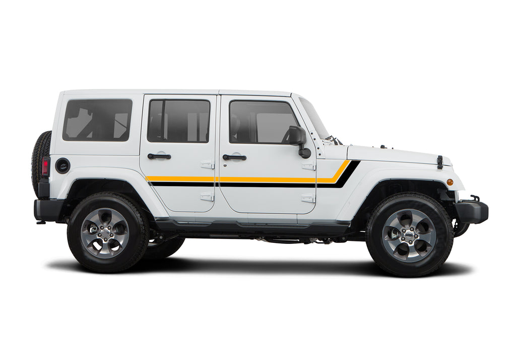 Jeep Wrangler JK Retro Dual Side Stripes (Pair) : Vinyl Graphics Kit f