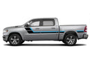 Retro style double center hash stripes graphics decals for Dodge Ram