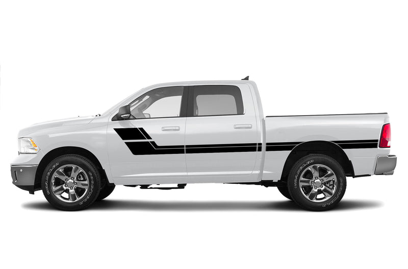 Retro double hash stripes graphics decals for Dodge Ram 2009-2018