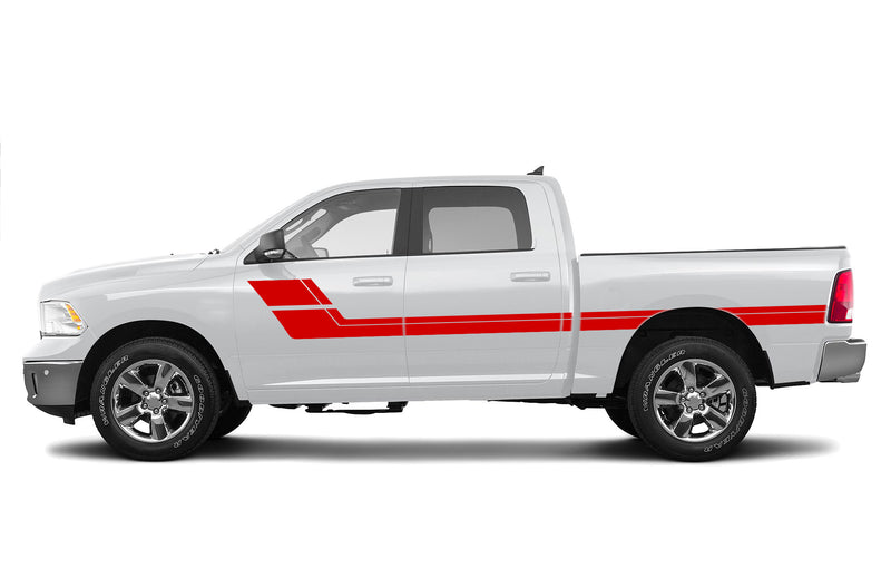 Retro double hash stripes graphics decals for Dodge Ram 2009-2018