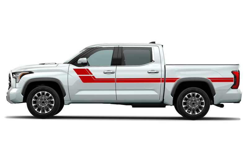 Retro style double center stripes graphics decals for Toyota Tundra