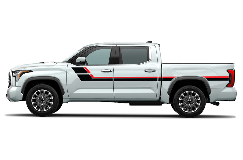 Retro style double center stripes graphics decals for Toyota Tundra