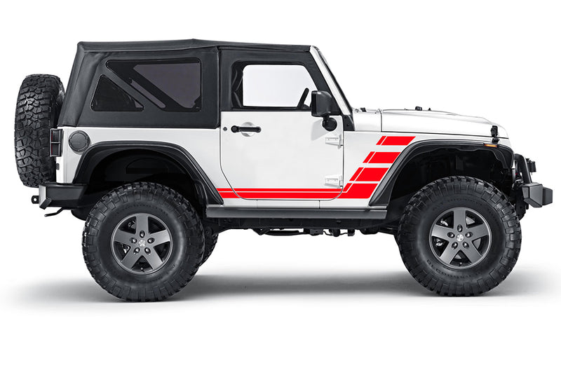 Retro hash stripes graphics compatible with Jeep Wrangler JK 2 doors