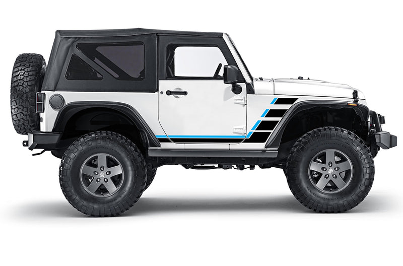 Retro hash stripes graphics compatible with Jeep Wrangler JK 2 doors