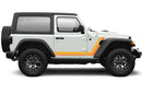 Retro style double stripes graphics decals compatible with Jeep Wrangler JL 2 door