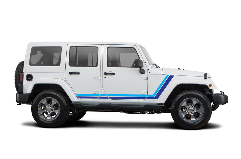 Retro style double stripes graphics compatible with Jeep Wrangler JK