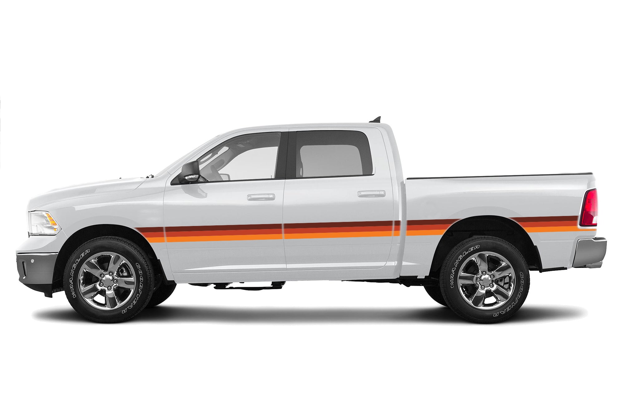 Retro double hash stripes graphics decals for Dodge Ram 2009-2018