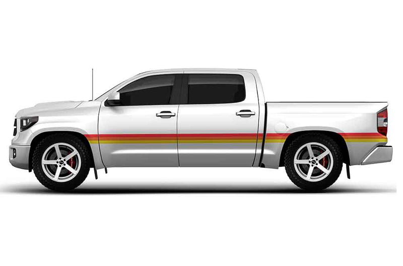 Retro themes side center graphics decals for Toyota Tundra