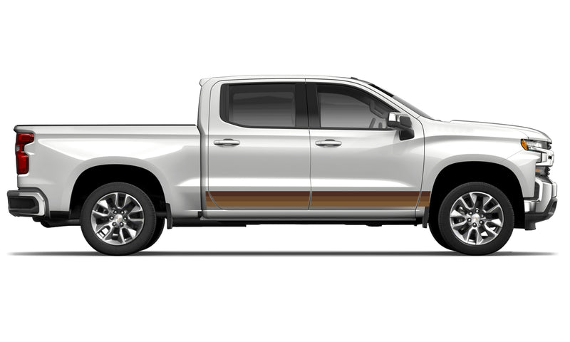 Retro themes side center graphics decals for Chevrolet Silverado