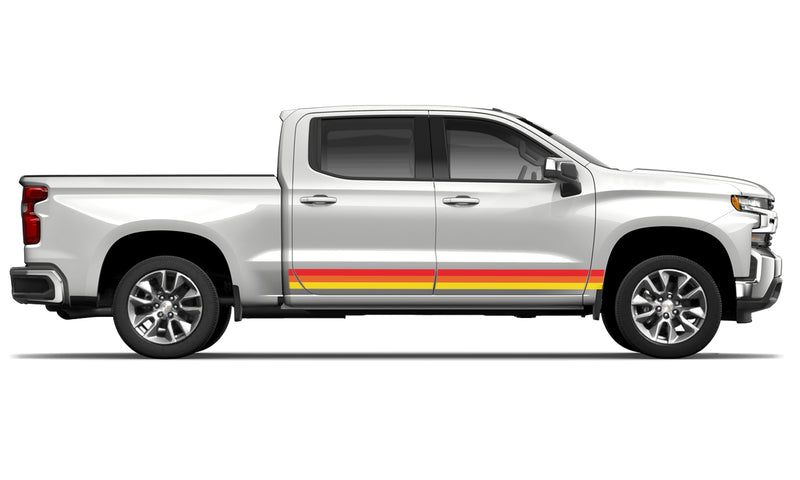 Retro themes side center graphics decals for Chevrolet Silverado