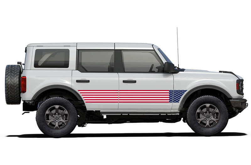 Retro themes center stripes graphics decals compatible with Ford Bronco