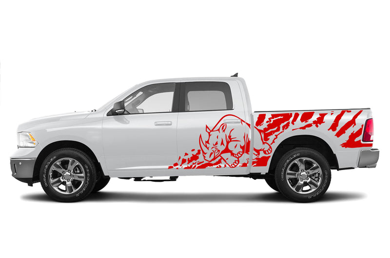 Rhino splash side graphics decals for Dodge Ram 2009-2018