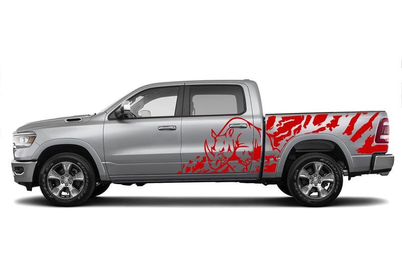 Rhino splash side graphics decals for Dodge Ram