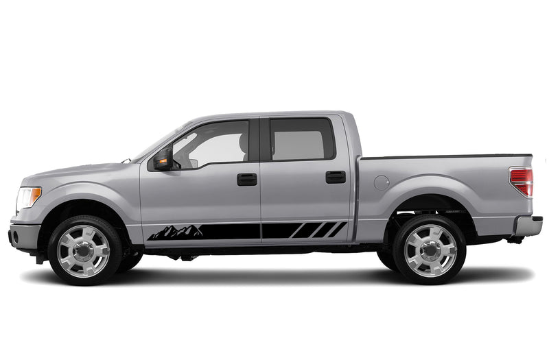Ford Graphics Rocker Panel Decals Rocker panel mountains stripes graphics decals for Ford F150 2009-2014