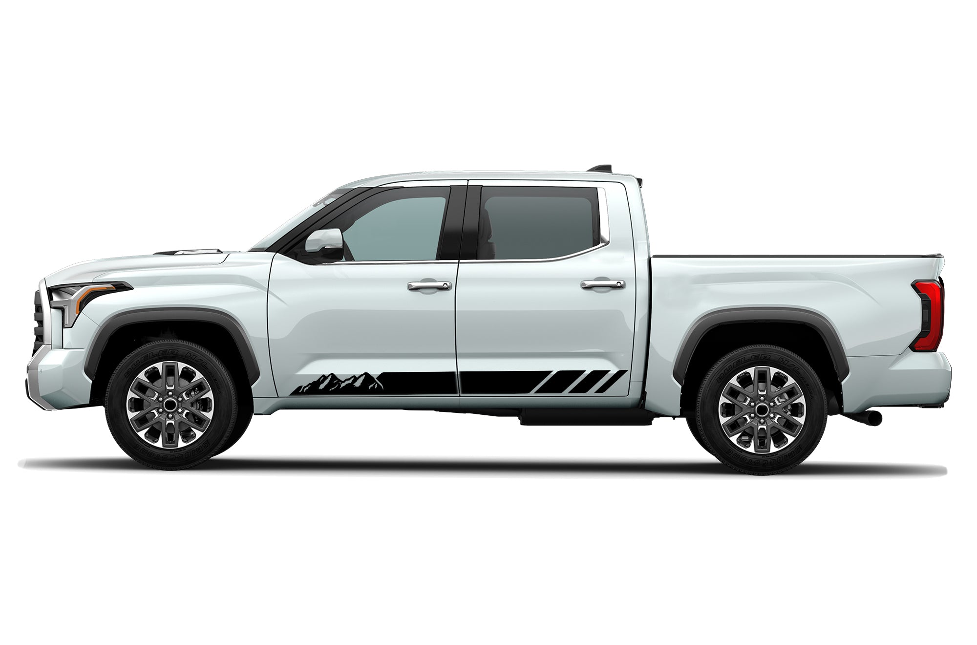 Rocker panel mountains stripes side graphics decals for Toyota Tundra