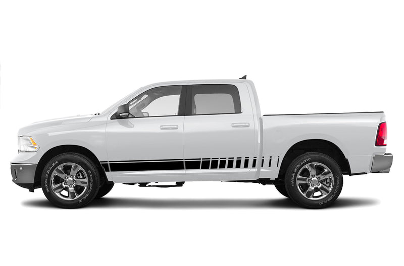 Rocker panel side stripes graphics decals for Dodge Ram 2009-2018