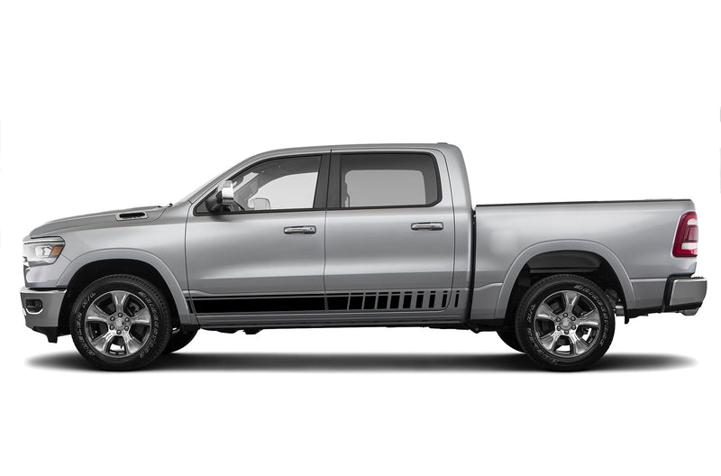 Rocker panel side stripes graphics decals for Dodge Ram