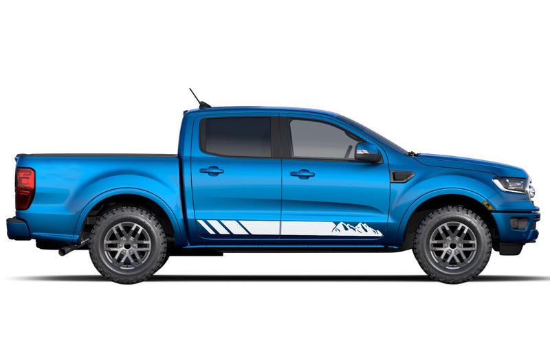 Rocker panel mountains stripes side graphics decals for Ford Ranger