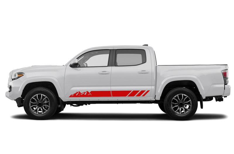 Rocker mountains stripes graphics decals for Toyota Tacoma