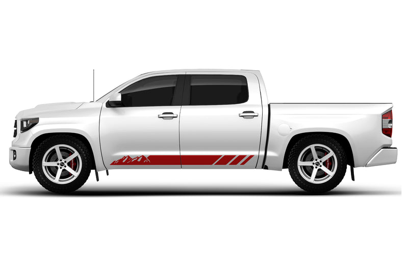 Rocker panel mountains stripes graphics decals for Toyota Tundra