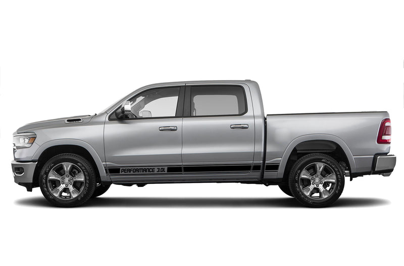 Rocker panel performance stripes graphics decals for Dodge Ram