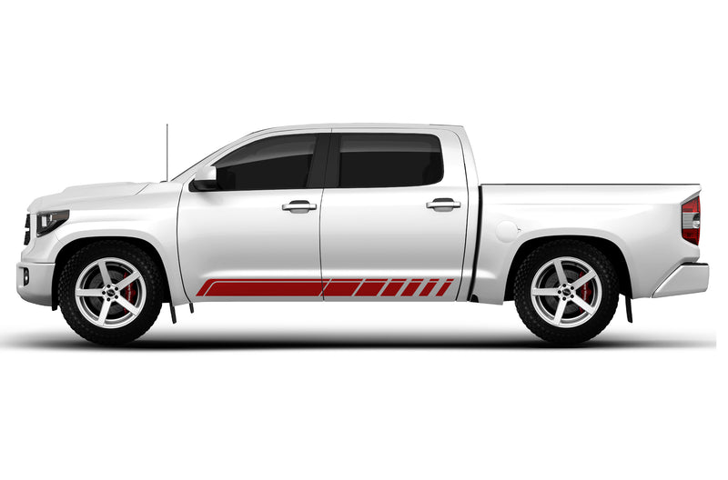 Rocker panel side elevate stripes graphics decals for Toyota Tundra