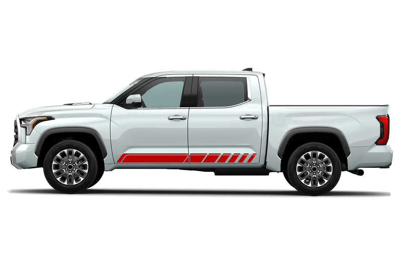 Rocker panel elevate stripes side graphics decals for Toyota Tundra