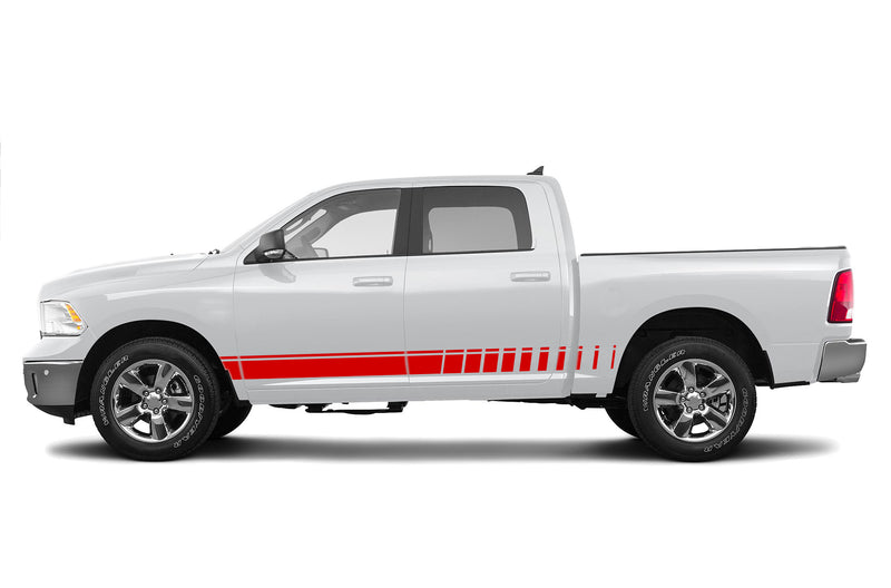 Rocker panel side stripes graphics decals for Dodge Ram 2009-2018