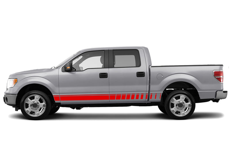 Rocker panel side stripes graphics decals for Ford F150 2009-2014