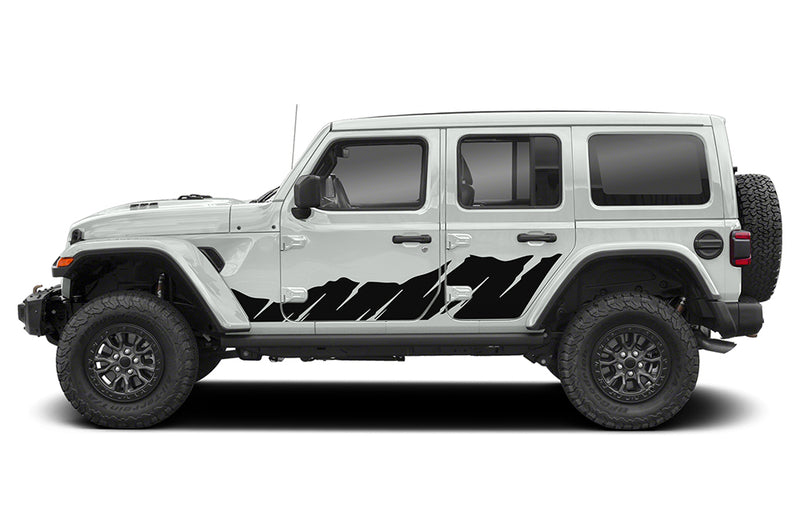 Shred stripe door graphics decals compatible with Jeep Wrangler JL