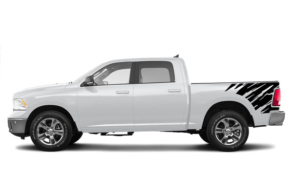 Shredded side bed graphics decals for Dodge Ram 2009-2018