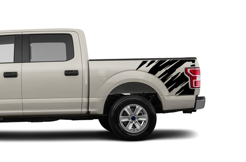 Shredded side bed graphics decals for Ford F150 2015-2020