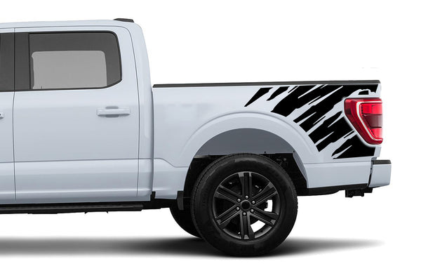 Shredded side bed graphics decals for Ford F150