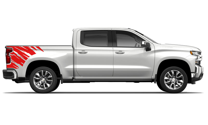 Shredded side bed graphics decals for Chevrolet Silverado