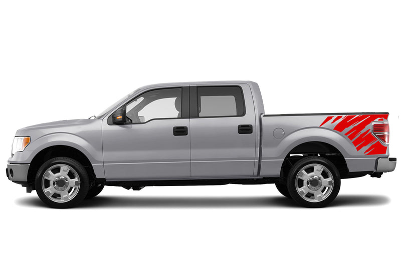 Shredded side bed graphics decals for Ford F150 2009-2014