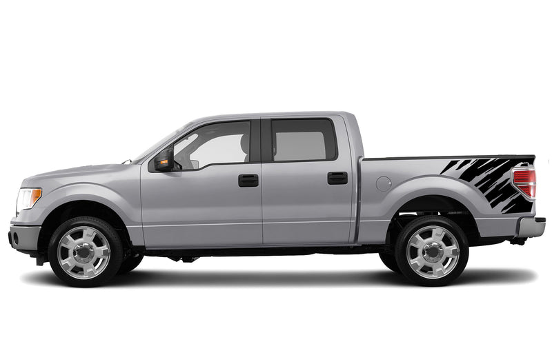 Shredded side bed graphics decals for Ford F150 2009-2014